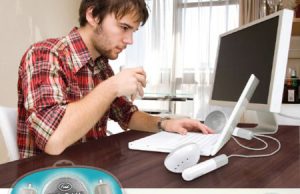 Altavoces con forma de auriculares