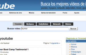 Ociotube, buscador de vídeos de varios portales